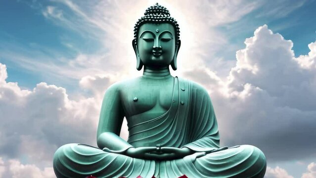 buddha statue in the sun, seamless 4k video looping