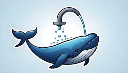 A whale icon with a spout of water upscaled_3