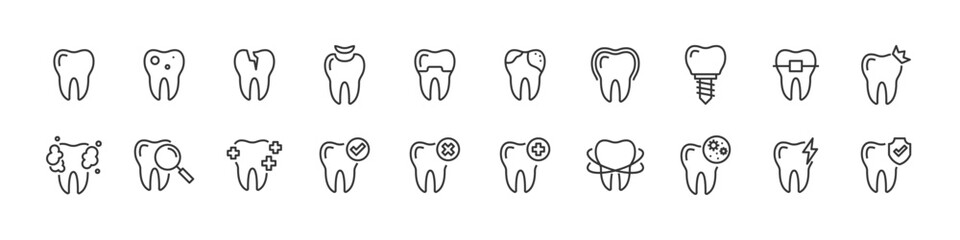 set of teetth icons, dentist, health care