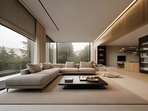Minimalist modern living room architecture interio
