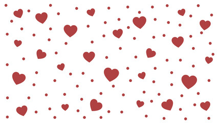 Valentine's day red hearts on white background.