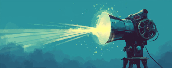 Movie projector . vector simple illustration