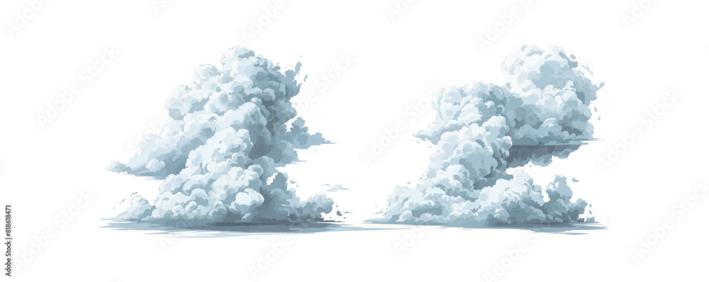 Poster simple outline cloudslinear vector. vector isolated white background