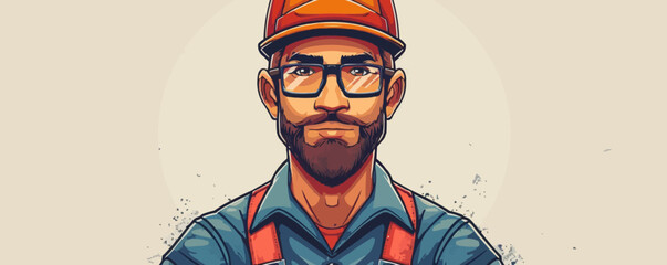 Plumbing work, construction service emblem or logo. Plumber with tools symbol.. vector simple illustration