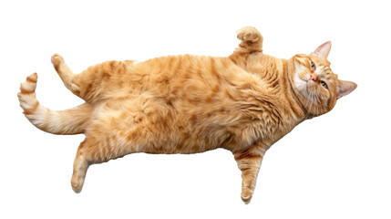 An orange fat cat is very cute