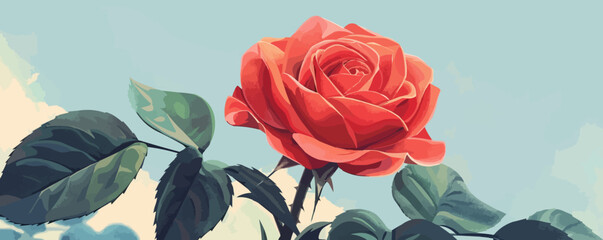 Rose flower. vector simple illustration