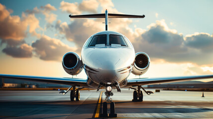 Naklejka premium Luxury Private Jet in Lifestyle Setting 