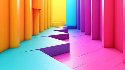 Fototapeta premium Arrows Blocks in a Row Color Background