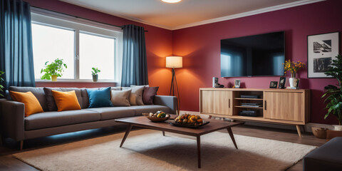 Living Room with Couch, Coffee Table.