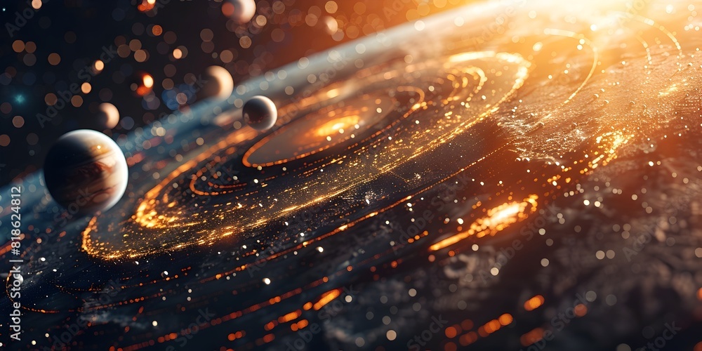 Poster navigating the wonders of the solar system an immersive space mobile app experience