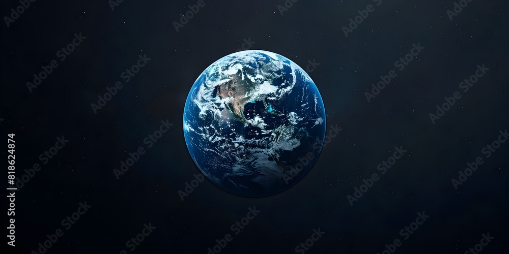 Poster ethereal view of our fragile and vibrant planet from the depths of space