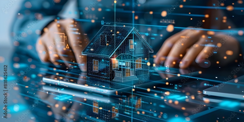 Poster smart home automation app simplifying digital control of household utilities and appliances from mob