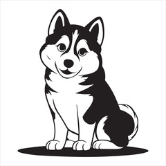 Dog silhouette vector illustration