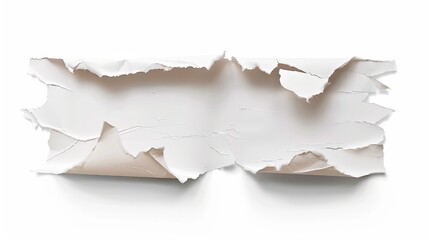 Ripped paper tear isolated on white background Generative AI