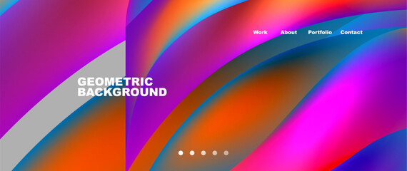 Bright multicolored geometric abstract shapes. Minimal trendy simplicity concept. Modern overlapping forms