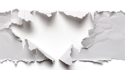 Ripped paper tear isolated on white background Generative AI