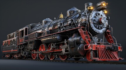 Obraz premium Steam locomotive, renovated Generative AI