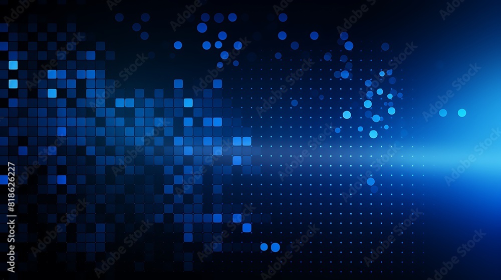 Aufkleber blue background with a dark blue gradient and a digital dot pattern in a futuristic technological ab