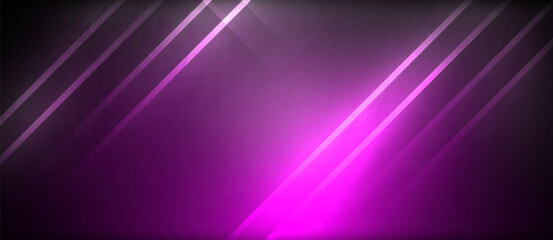 Fototapeta premium Neon glowing circle rays, light round lines in the dark, planet style neon wave lines. Energetic electric concept design for wallpaper, banner, background