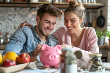 Navigating Financial Challenges: Young Caucasian Couple Budgeting at Home