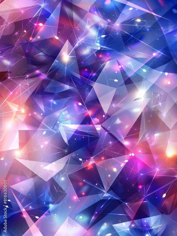 Poster abstract background with triangles and stars