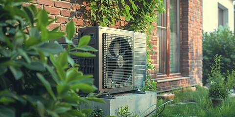 An HVAC professional servicing and repairing outdoor cooling and heating units.