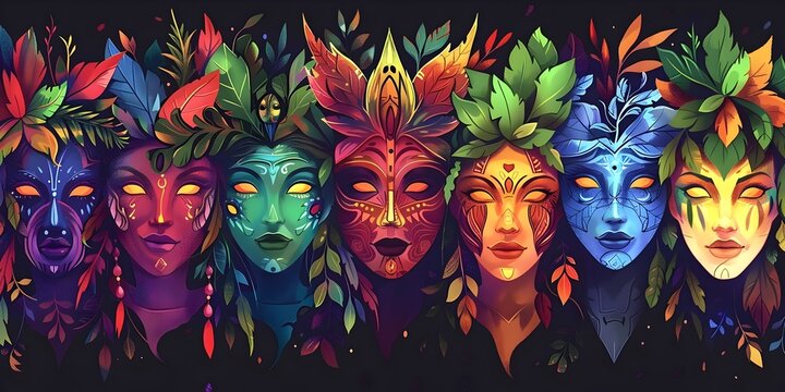 Vibrant Fantasy Mythological Folklore Characters Brought to Life Through Community Storytelling and Performance