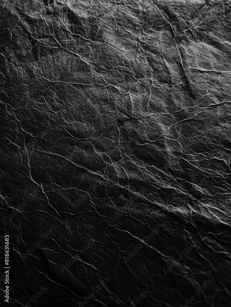 Poster close-up rough, dusty and grainy black paper texture for background with vignette effect