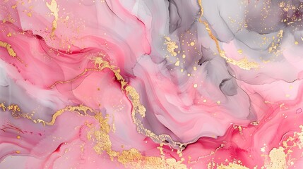 Pink and Gold Abstract Marble Texture