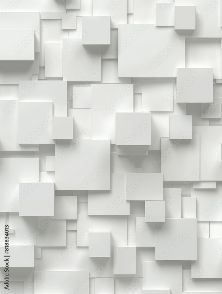 Aufkleber white background with raised squares in 3d style. generative ai