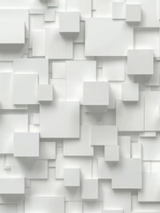 White background with raised squares in 3D style. generative AI