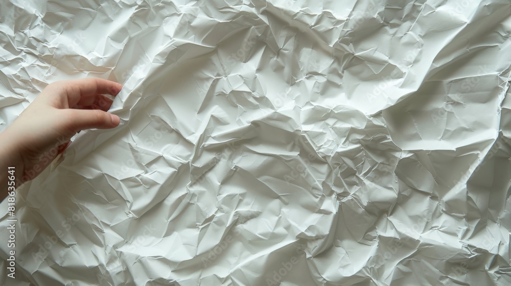 Poster piece of paper with crumpled texture and faint drawn lines. textured background concept