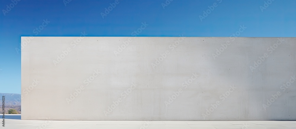Aufkleber A contemporary abstract structure with a copy space image set against a backdrop of a clear blue sky and a solid cement wall