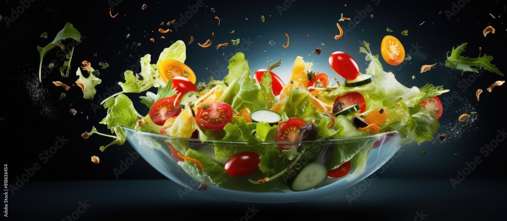 Poster Organic light salad with a copy space image