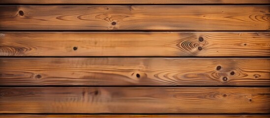 Naklejka premium Background composition of brown paint coated pine wood boards covering the surface with copy space image