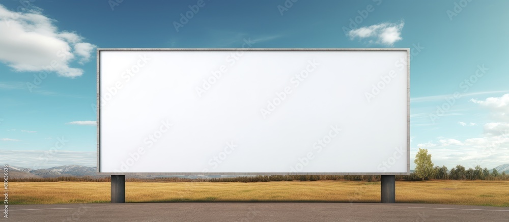 Poster a blank white billboard seen from below serves as a template for mockup designs it offers ample spac