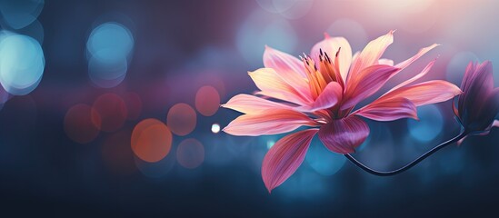 A stunning flower captured with a mesmerizing bokeh background in a copy space image