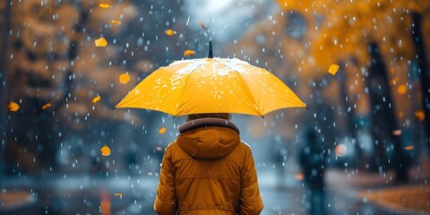 Autumn Stroll through a Rainy City Park Exploring the Psychological Effects of Weather and Seasonal Changes