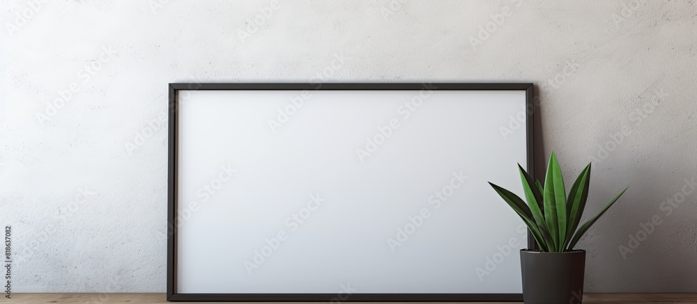 Aufkleber a minimal composition featuring a black frame creating a mock up with ample copy space image