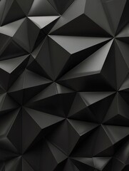 Abstract texture dark black gray background banner panorama long with 3d geometric triangular gradient shapes for website, business, print design template metallic metal paper pattern illustration
