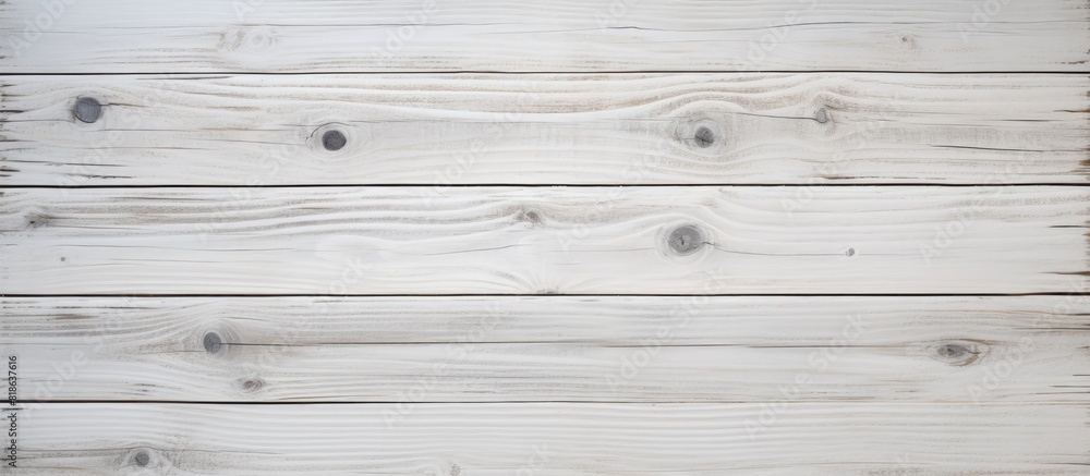 Poster copy space image of a top view wooden surface with a white wood textured background suitable as a ba