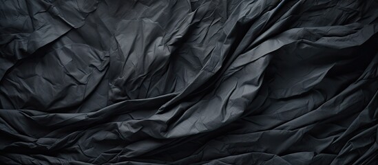 Obraz premium A crumpled piece of dark grey paper creates a textured background perfect for showcasing a copy space image