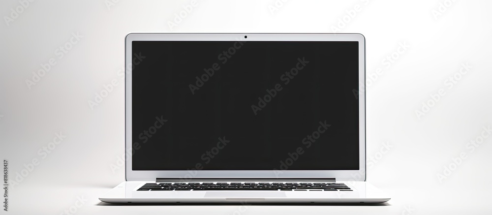 Leinwandbilder Isolated white laptop with a blank screen creating a copy space image with the entire depth of field in focus