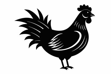 A chicken silhouette black vector artwork illustration