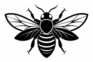 A bumblebee silhouette black vector artwork illustration 