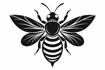 A bumblebee silhouette black vector artwork illustration 