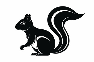  A squirrel silhouette black vector artwork illustration
