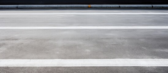 Street parking spot with a white line for cars with copy space image