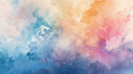 Fototapeta premium An ethereal abstract watercolor painting on canvas with soft pastel colors creating a dreamy atmosphere
