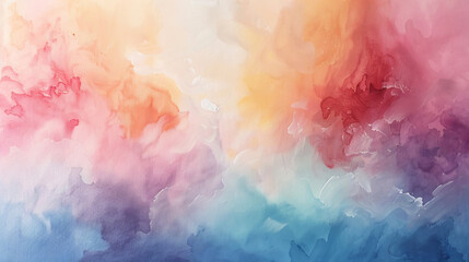 An ethereal abstract watercolor painting on canvas with soft pastel colors creating a dreamy atmosphere